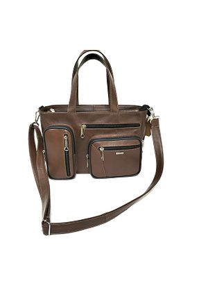 کیف پستچی قهوه ای زنانه چرم خالص LEATHERSU - کد 870321633