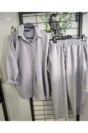 ست بالاتنه و پائین تنه طوسی زنانه بافتنی mfbcollection - کد 901458070