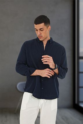 پیراهن سرمه ای مردانه رگولار JR Boutique - کد 802930223