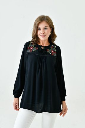 بلوز مشکی زنانه Boyundan Bağlamalı LİFERA - کد 920315835