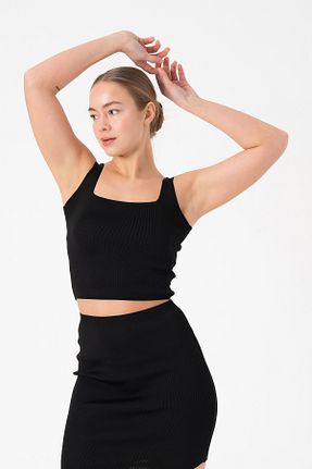 ست بالاتنه و پائین تنه مشکی زنانه تریکو Merry Rise - کد 920387151