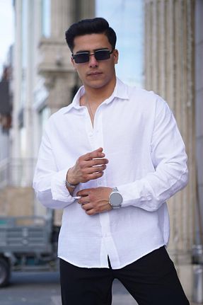 پیراهن سفید مردانه یقه پیراهنی JACK CAPRİO - کد 920392398