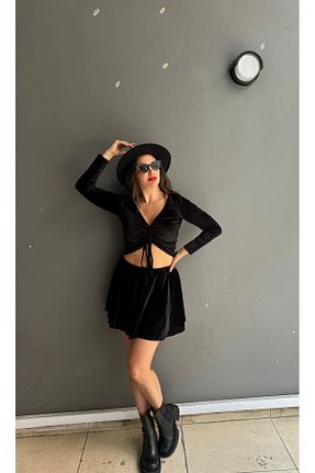 بلوز مشکی زنانه ساده Butik - کد 920400165