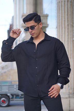 پیراهن مشکی مردانه یقه پیراهنی JACK CAPRİO - کد 920392382