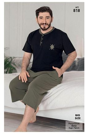 ست لباس راحتی سایز بزرگ رنگی مردانه طرح دار XORVİO - کد 920411692