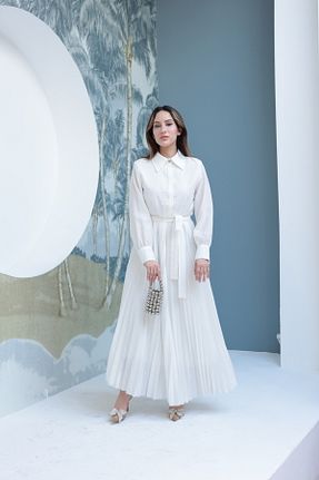 ست بالاتنه و پائین تنه حجاب سفید زنانه Çan CİSA PRİVE - کد 928754044
