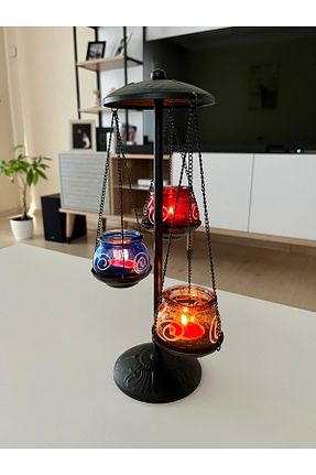 شمعدان و شمع گیر مشکی فلزی Mirvano - کد 857011537
