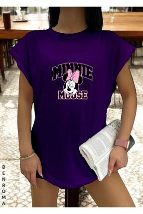 تیشرت بنفش زنانه اورسایز DM DOLCE MORE - کد 920438526