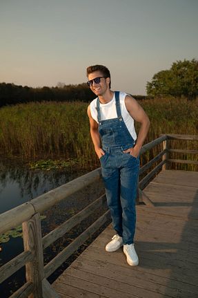 سرهمی آبی مردانه بند دار BNY JEANS - کد 790164156