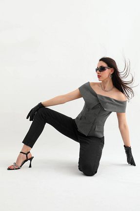 شلوار جین مشکی زنانه پاچه ساده BANNY JEANS - کد 813738334