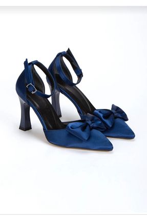 کفش مجلسی سرمه ای زنانه چرم مصنوعی FİYANA SHOES - کد 920466360