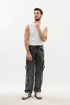 شلوار جین طوسی مردانه پاچه گشاد BANNY JEANS - کد 877158616