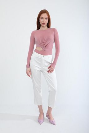 شلوار جین سفید زنانه پاچه لوله تفنگی BANNY JEANS - کد 901445524
