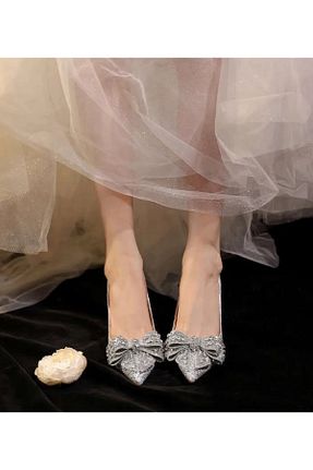 کفش مجلسی طوسی زنانه پاشنه نازک TrendyAnka - کد 900229596
