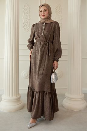 لباس حجاب قهوه ای زنانه رگولار InStyle - کد 920500336
