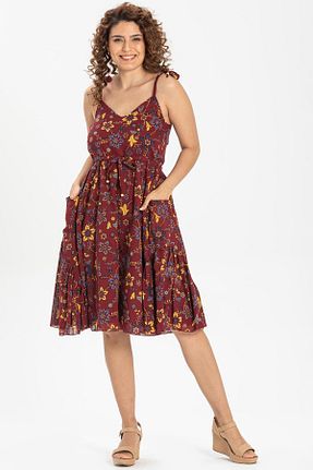 لباس زرشکی زنانه بافتنی Eliş Şile Bezi - کد 251091565