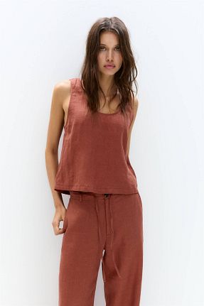 بلوز قرمز زنانه یقه دوچرخه Pull & Bear - کد 920513356