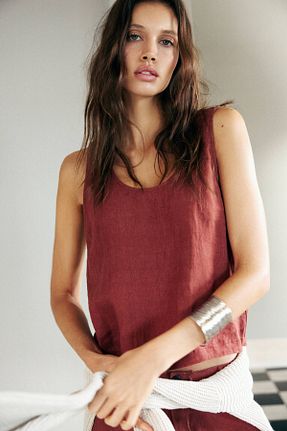 بلوز قرمز زنانه یقه دوچرخه Pull & Bear - کد 920513356