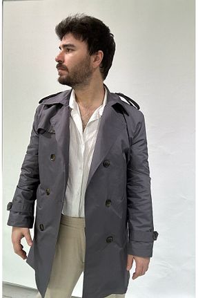 ترنچکت طوسی مردانه پلی استر RESSHO - کد 921327886