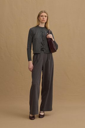 شلوار طوسی زنانه بافتنی Fahhar - کد 920518715