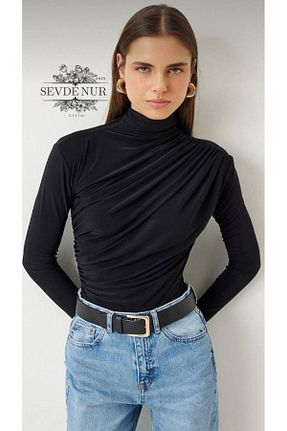 بلوز مشکی زنانه ساده SEVDE - کد 920514860