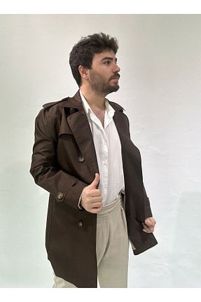 ترنچکت قهوه ای مردانه پلی استر RESSHO - کد 921330126