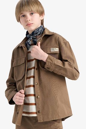 پیراهن بژ بچه گانه اورسایز Defacto - کد 896526542