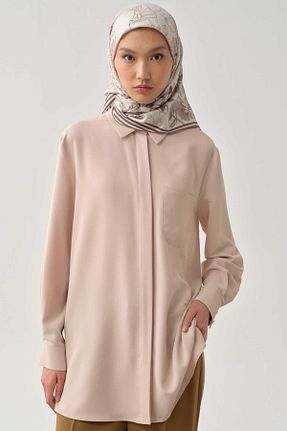 پیراهن حجاب بژ زنانه رگولار Tuğba - کد 920526100