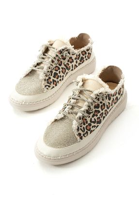 کفش اسنیکر بژ زنانه بند دار Gökçe Shoes - کد 920522350