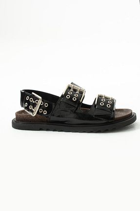 صندل مشکی زنانه پاشنه نازک Gökçe Shoes - کد 920523665