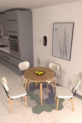 ست میز آشپزخانه سفید MDF VİLİNZE - کد 921352659