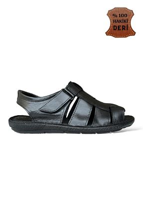صندل مشکی مردانه پاشنه تخت Liger - کد 815340569