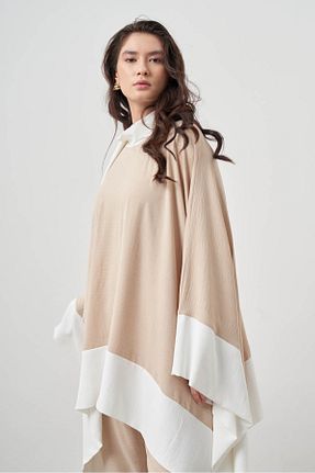 تونیک بژ پلی استر Mizalle - کد 920537289