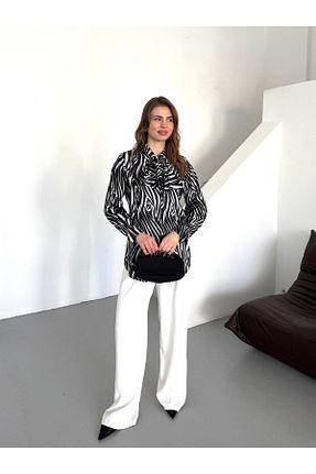 پیراهن سفید زنانه رگولار Appleline - کد 920535586