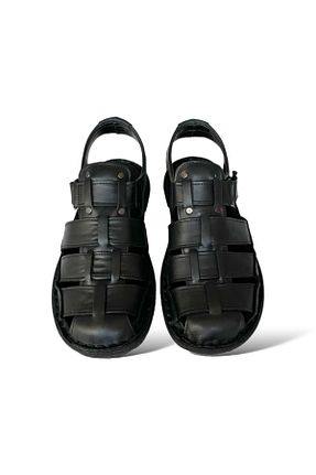 صندل مشکی مردانه پاشنه تخت Liger - کد 815340555