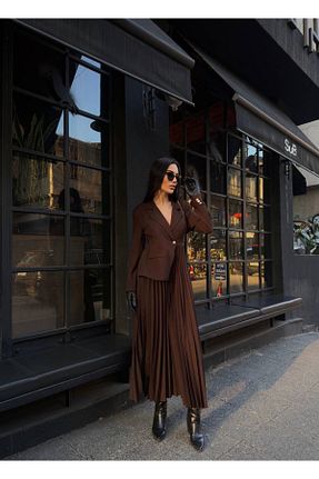 لباس قهوه ای زنانه بافتنی Diemmood - کد 920536880