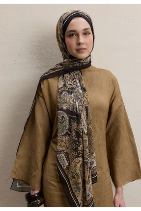 شال قهوه ای زنانه ابریشم Fresh - کد 920530688