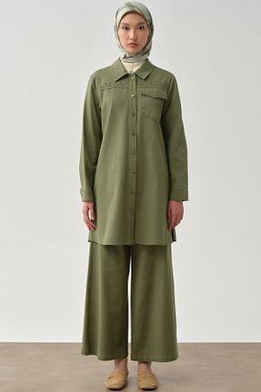 پیراهن حجاب خاکی زنانه رگولار Tuğba - کد 920539286