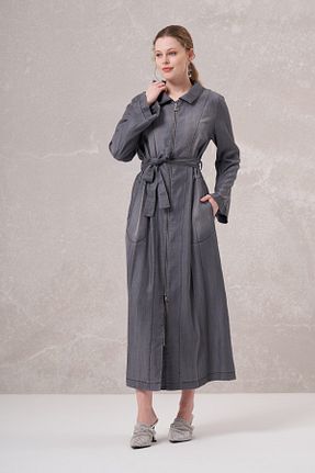 مانتو بلند مشکی زنانه پنبه ای MissWhence - کد 922681828