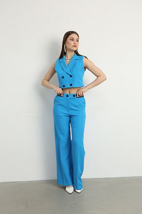 ست بالاتنه و پائین تنه آبی زنانه بافتنی Swass - کد 920569336