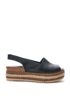 صندل مشکی زنانه پاشنه پر LOS SHOES - کد 920574057