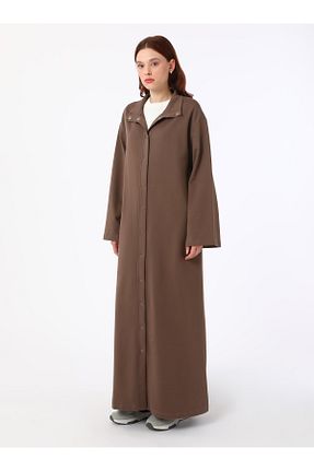 مانتو بلند حجاب قهوه ای زنانه Benin - کد 920558739