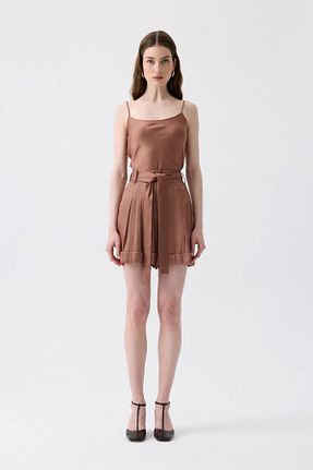 بلوز قهوه ای زنانه ساده Rue - کد 920558990