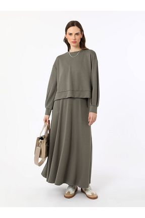 ست بالاتنه و پائین تنه خاکی زنانه بافتنی Benin - کد 920558617