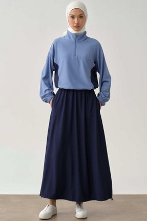 دامن حجاب سرمه ای زنانه رگولار Tuğba - کد 920573943
