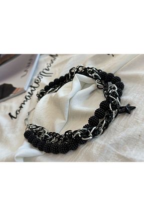گردنبند جواهر مشکی زنانه LAMANTE - کد 920590453