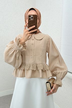 پیراهن حجاب طوسی زنانه رگولار Salih Çelebi - کد 920597931