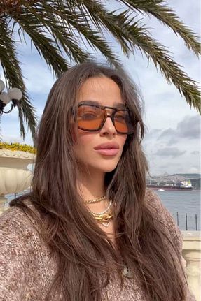 عینک آفتابی قهوه ای زنانه 50 KAMPANİX - کد 920602434