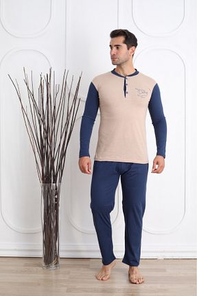 ست لباس راحتی بژ مردانه ساده BEYAZTOPTAN - کد 920603298