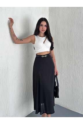دامن مشکی زنانه پارچه Zula Moda - کد 920602278